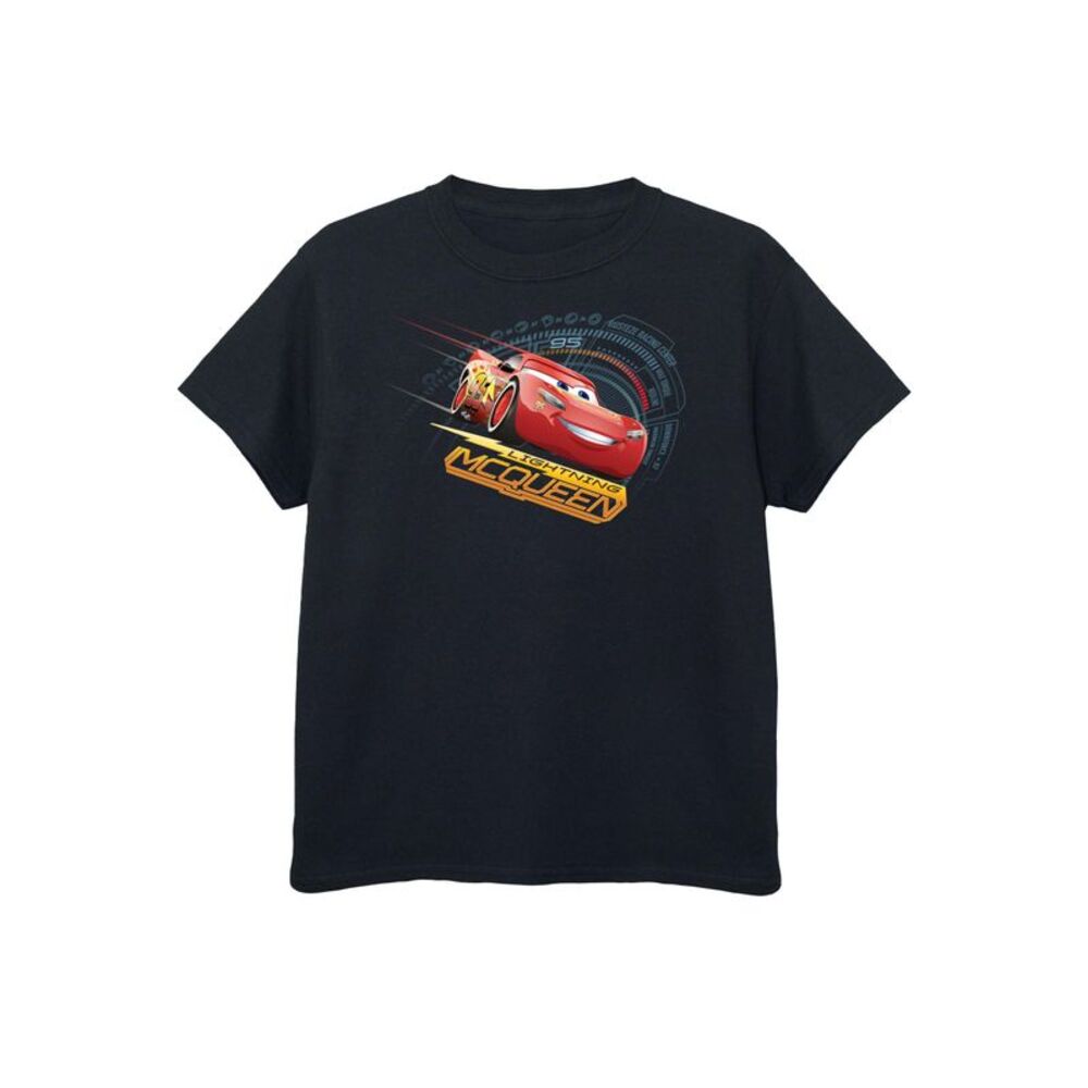 Cars Girls Lightning McQueen Cotton T-Shirt / Black